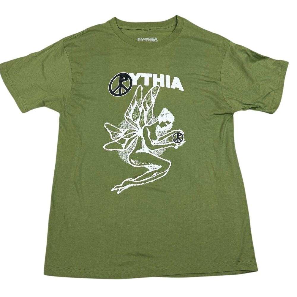 Pythia Mens Size L Green Graphic T-Shirt